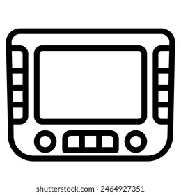Ilustración vectorial de línea de icono de audio de coche
