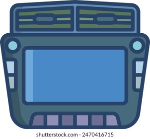Car Audio linear color vector illustration