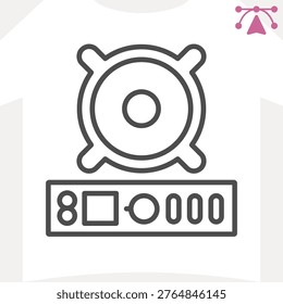 Car audio player line icon, technology concept. Vector graphics. Radio and speaker sign and editable stroke, outline style icon for mobile or web design