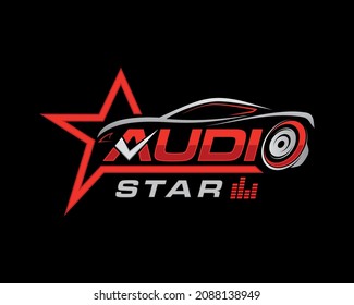 Car Audio Services Logo. Car And Music Logo Design Vector Inspiration