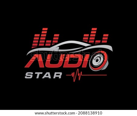 Car Audio Services Logo. Car and Music Logo design vector inspiration