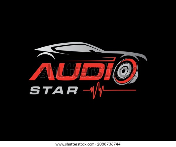 Car Audio Services Logo. Car and Music Logo\
design vector inspiration