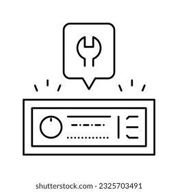 car audio system repair line icon vector. car audio system repair sign. isolated contour symbol black illustration svg