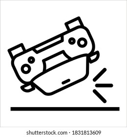 car auto accident icon on white background. editable color