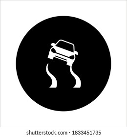 car auto accident icon on white background. editable color