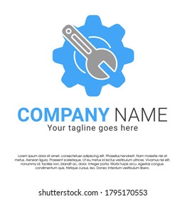 car auto care dealer repair service vector logo concept design template isolated on white background. Car auto care vector logo in inside a circle with gear logo design