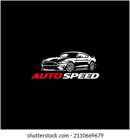 car auto concept logo vector in black background