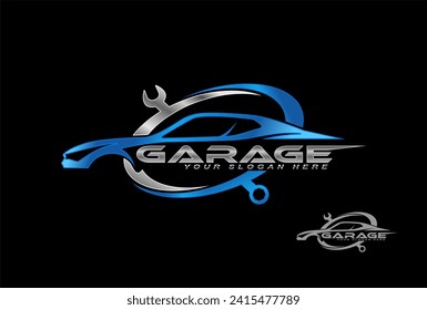 diseño de logotipo premium de concepto de garaje automotor. logotipo perfecto para la industria automotriz