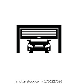 símbolo del vector del icono del garaje automático del automóvil aislado