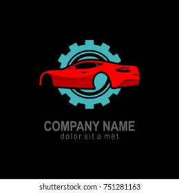 car auto gear vector logo