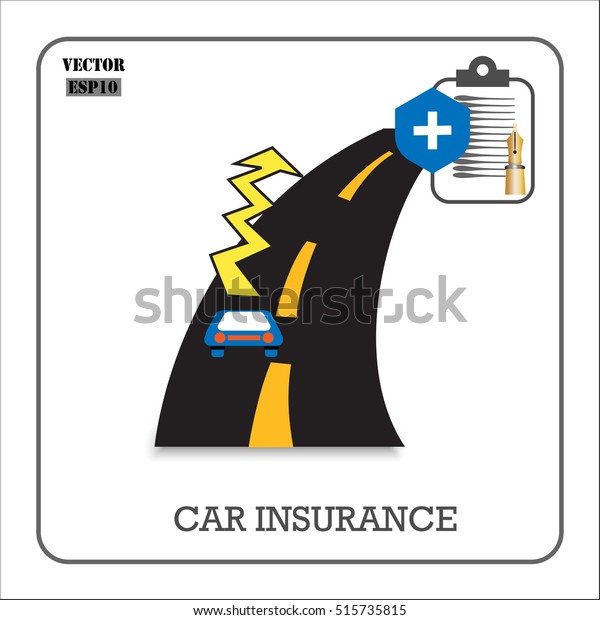 Car auto\
insurance. Vector insurance\
icons.