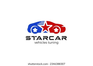 Car Auto Logo Star Abstract Vector Design.
Vehicle Rent Repair service Logotype concept icon.