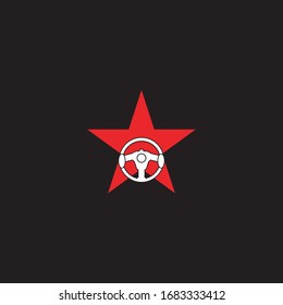 Car auto mobile driver icon or symbol- vector graphic on black background