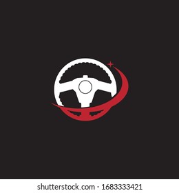 Car auto mobile driver icon or symbol- vector graphic on black background