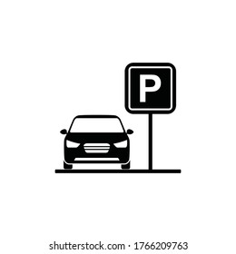 Car Auto Parking Icon Vector Sign Symbol Isolated