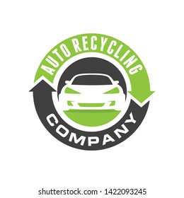 Car auto recycling logo template vector illustration