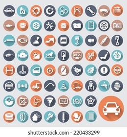 Car auto service icons set.