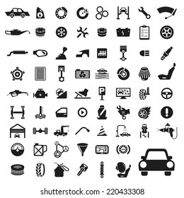 Car auto service icons set.