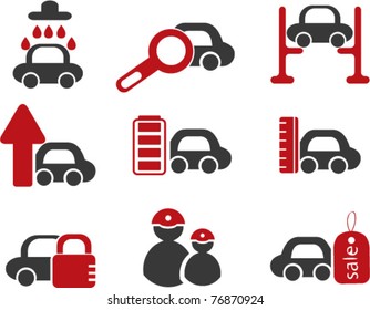 Car & Auto Service Icons, Signs, Vector Illustrations