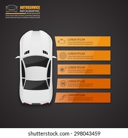 Car auto service infographics design.vector
