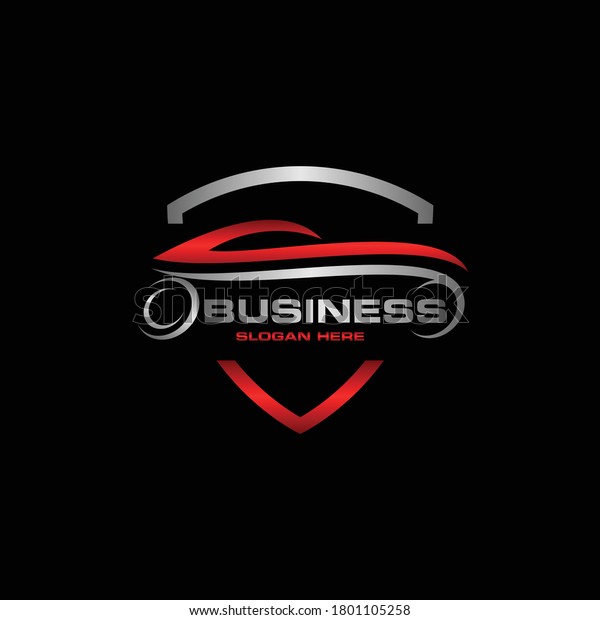 Car Auto Shield Dealership Creative Modern Stock Vector (Royalty Free