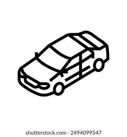 car auto transport line icon vector. car auto transport sign. isolated contour symbol black illustration