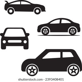 car, auto, vector, icon, automobile, vehicle, transport, transportation, illustration, silhouette, set, cartoon, wheel, sport, design, drive, speed, traffic, sedan, motor, road, black, vintage, logo, 