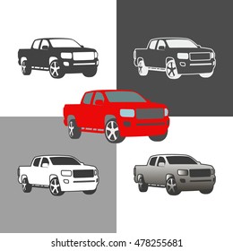 car auto vehicle icons silhouette set vector