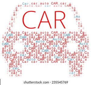 Palabras automáticas del automóvil forma forma del icono de contorno del automóvil