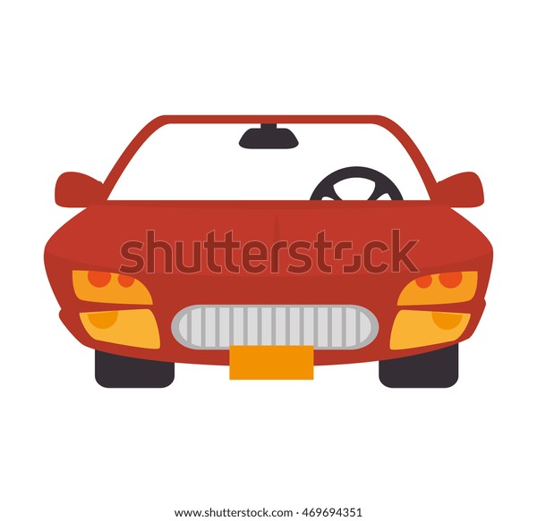 car automobile auto transport vehicle front\
icon vector illustration isolated\
