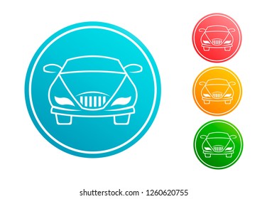 Car automobile circle vector set