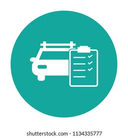 Car automobile repair workshop vector icon checklist blue background