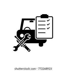Car automobile repair workshop vector icon checklist