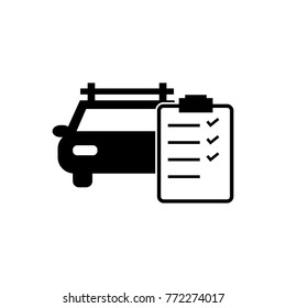Car automobile repair workshop vector icon checklist
