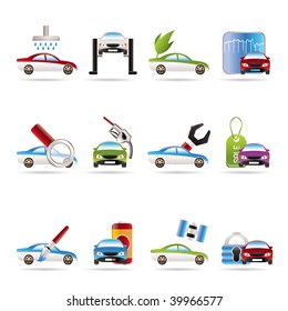 car and automobile service icon - vector icon set