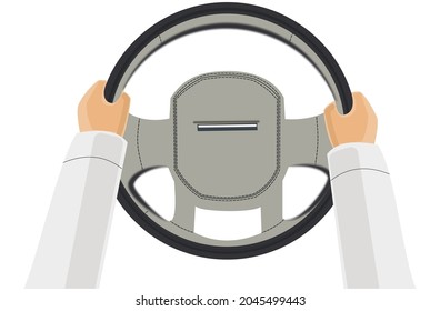 Car automobile steering wheel or driving wheel flat icon on a transparent background