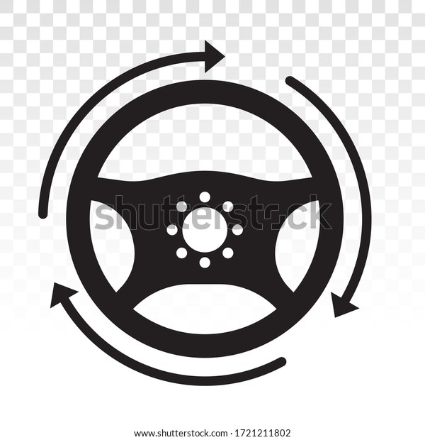 Car / automobile steering wheel or\
driving wheel flat icon on a transparent\
background
