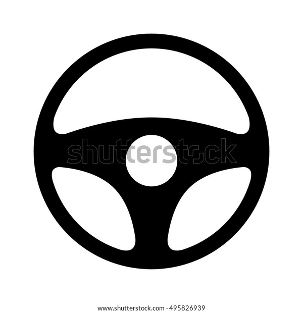 Car / automobile steering wheel or\
driving wheel flat vector icon for apps and\
websites