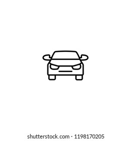 car automobile transport line black icon on white background