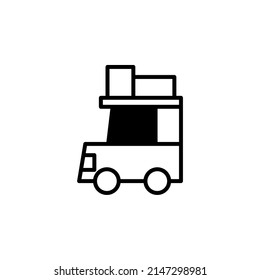 Car, Automobile, Transportation Solid Line Icon Vector Illustration Logo Template. Suitable For Many Purposes.