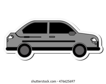 Car automobile transportation vehicle technology icon. Flat and isolated design. Vector illustration