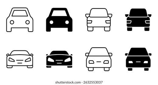 carro, automotivo, conjunto de ícone de automóvel