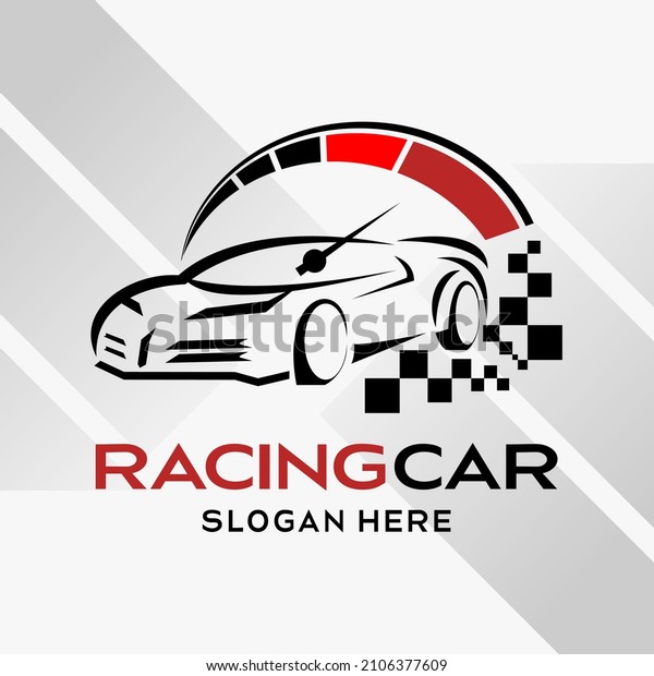 car\
automotive logo design in creative abstract style with rpm and\
racing flag elements. Fast and Speed logo template vector.\
automotive logo premium illustration\
vector
