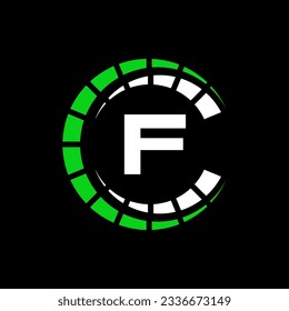 Car Automotive Logo On Letter F Speed Concept. Sport Car Symbol For Cars Service, Cars Repair With Speedometer Icon