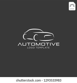 Car automotive logo in simple line graphic design template vector - Vector