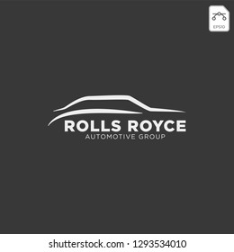 Car automotive logo in simple line graphic design template vector - Vector