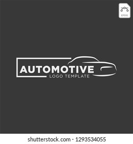 Car automotive logo in simple line graphic design template vector - Vector