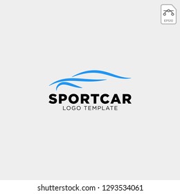 Car automotive logo in simple line graphic design template vector - Vector