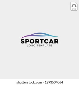 Car automotive logo in simple line graphic design template vector - Vector
