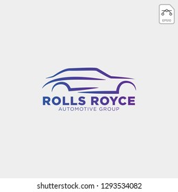 Car automotive logo in simple line graphic design template vector - Vector
